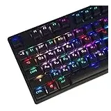 Amsixo Mechanische Tastatur mit 104 Tasten, ABS-Hintergrundbeleuchtung, russisch-koreanisch, transparent, für mechanische 87/104 Milo Russische Tastenkappen-Set