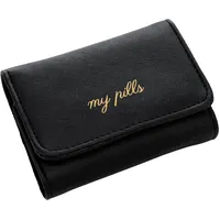 Miamica Pillendose mit Schnappverschluss "My Pills" mit herausnehmbarem 8-Tage-Organizer aus Kunststoff, Schwarz, 8,9 cm L x 11,7 cm B x 4,4 cm H – halten Sie Ihre Vitamine und Pillen organisiert –