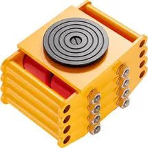 Vevor 4x Panzerrollen 8T Transportfahrwerk 280x210x105mm Transportrollen aus Kohlenstoffstahl Industrieroller mit 4 PU-Richtungsräder Roller Ф 135x9mm Drehplatte Möbeltransporthilfe Transportroller