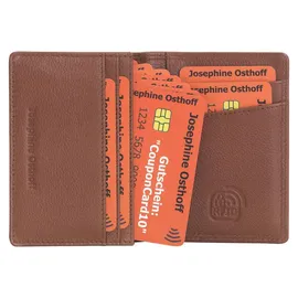 Josephine Osthoff Visitenkartenetui Ausweisetui Personalausweis Ausweishülle Leder Damen Ausweistasche Herren passport cover RFID-Schutz ohne Münzfach (841)