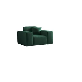 Fun Möbel Sessel CELES PREMIUM Stoff Opera Velvet 121 x 73 x 88 cm Grün mit Zierkissen