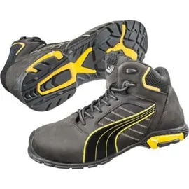 Puma Amsterdam Mid Gr. 42 schwarz/gelb Leder S3 SRC EN20345