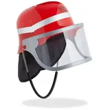 Relaxdays 6 x Feuerwehrhelm Kinder, rot