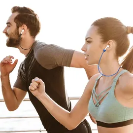 kwmobile Magnetisches Kopfhörer Halteband für Apple Airpods 1 2 3 / Airpods Pro 2 Zubehör / Headphones Anti Lost Gurt zum Joggen / 80cm Kopfhörer Halterung - Schwarz
