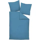 Traumschlaf Uni Mako-Satin jeansblau 135 x 200 cm + 80 x 80 cm