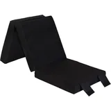 Loft 25 Gäste-Z-Bett für das Wohnzimmer, dreifach faltbare Futonmatratze mit Befestigungsgurten, Faltmatratze mit Tragegriff, faltbares Stuhlbett für