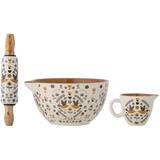 Bloomingville Bryn Backset, Steingut, Brown, Ø21xH12/L22,5xØ4,5/H7,5xØ9 cm, Set of 3