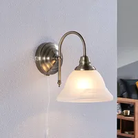Lampenwelt Wandleuchte, Wandlampe Innen 'Hanna' aus Glas für Wohnzimmer