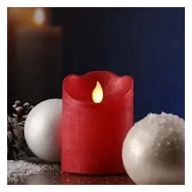 MARELIDA LED Kerze mit beweglicher Flamme 10 cm rot