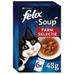 Felix Soup Farm Selectie Kattensoep (6x48g)  4 x (6 x 48 g)