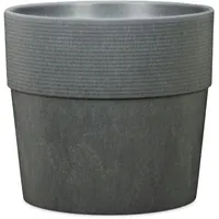 Scheurich Groove 30, Blumentopf/Pflanzkübel, rund, Farbe: Carbon, hergestellt mit