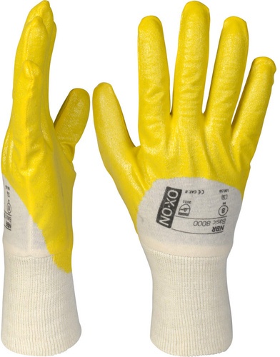 OX-ON Handschuh »NBR Basic 8000«, weiß/gelb - weiss | gelb