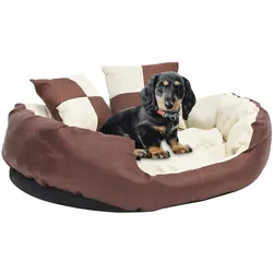 Hundekissen Wendbar und Waschbar Braun und Creme 85x70x20 cm