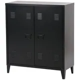 [en.casa] Metallschrank Oripää 90x80x33 cm Schwarz