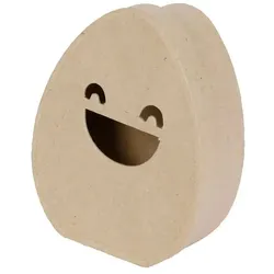 Décopatch 5x Braunes Pappmaché, Schachtel, lachendes Ei - Kartonbraun BT067C