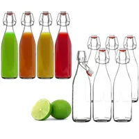 BigDean 6x Glasflasche 500ml Bügelverschluss Milchflasche Saftflasche Ölflasche Bügelverschlussflasche