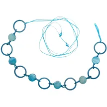 COLLEZIONE ALESSANDRO Taillengürtel Materialmix blau/türkis 105