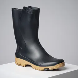 Gummistiefel 100 Damen - schwarz rauchschwarz|ockerbeige 41/42