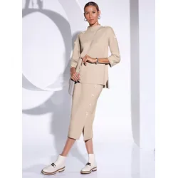 Fledermauspullover CREATION L "Wollmix-Pullover", Damen, Gr. 52, beige (sand), 50% Polyacryl, 50% Wolle, unifarben, 3/4-Ärmel, Pullover