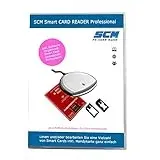 SCM Smart Card Reader Professional - Kartenleser Plus Software zum Lesen diverser Smart Cards/Handy SIM Leser inkl. Adpater Mini Micro Nano SIM