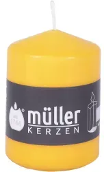 Müller Kerzen Stumpenkerze, goldgelb 2010815737 , 1 Packung = 6 Stück, (Ø x H): 57 x 80 mm