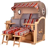 Mr. Deko bene,iving Strandkorb Komplettset Königssee Teak Bullauge PE grau Modell 584