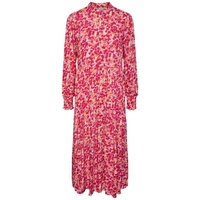 Y.A.S Maxikleid »YASALIRA LS LONG SHIRT DRESS S. NOOS«, Gr. M (38) - N-Gr, Raspberry Sorbet AOP:FUZZY FLOWER, , 22081762-M N-Gr