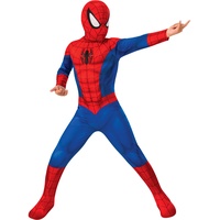 Rubies Offizielles Marvel Kinderkostüm Spider-Man – Größe 5 – 6 Jahre – komplettes Kostüm Kombination mit Maske und Überschuhen.
