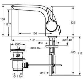 Ideal Standard Melange Einhandmischer chrom A4258AA