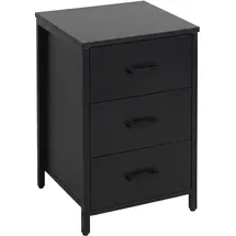 Relaxdays Nachtschrank 3 Schubladen 60 x 40 x 40 cm Schwarz