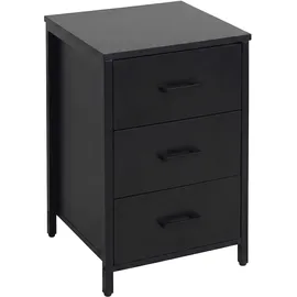 Relaxdays Nachtschrank 3 Schubladen 60 x 40 x 40 cm Schwarz