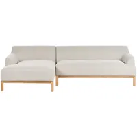 Beliani Ecksofa 3-Sitzer SOSJO Stoff Hellbeige rechtsseitig