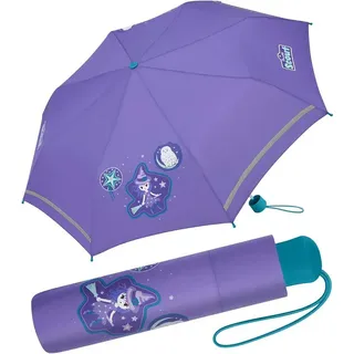Scout Kinder-Taschenschirm mit reflektierenden Streifen Purple Magic
