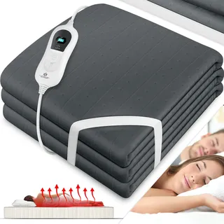 Kesser KESSER® Wärmeunterbett mit Abschaltautomatik Fernbedienung Heizdecke mit 3 Temperaturstufen Wärmebettunterlage fürs Bett Matratzenheizung Wärmedecke aus weichem Vlies Heizkissen