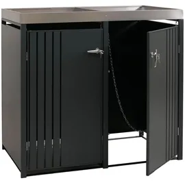 Proregal Mülltonnenverkleidung 125 x 132 x 84 cm anthrazit