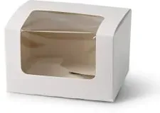 Greenbox Patisserie Verpackungen, Zellulose-Fenster, weiß DRE03404 , 1 Karton = 400 Stück