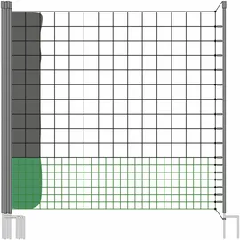 Alice's Garden Hühnerzaun-Set 12m mit 5 Doppelspikes, verstellbar, Zugangstür, inklusive Heringe