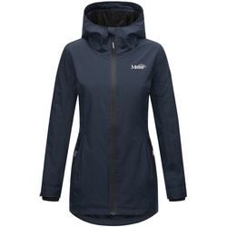 MARIKOO Damen Sportliche Jacke Outdoorjacke Lange Übergangs Regenjacke mit Kapuze Honigbeere