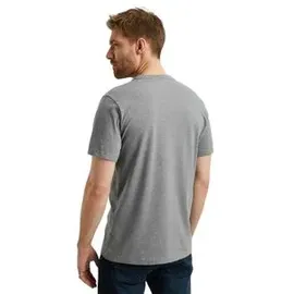 PME Legend Herren Rundhals T-Shirt SHORT SLEEVE R-NECK LOGO CARRIER Regular Fit Ptss0000588-960 Grau XXL