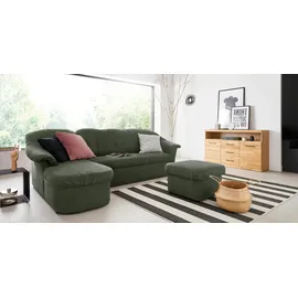 DOMO collection Eckcouch Polyester L-Form 2-Sitzer Grün
