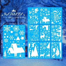 luxuskollektion Fensterbilder Weihnachten Selbstklebend Weiß Schneeflocken