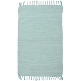 Theko | Dhurry Teppich aus 100% Baumwolle Flachgewebe Teppich Happy Cotton | handgewebt | Farbe: Mint | 40x60 cm