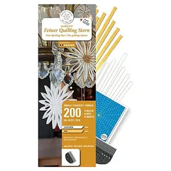 Feinkamm Quilling-Set Sterne, weiß-gold