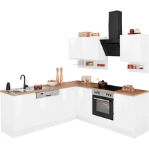 kochstation Winkelküche Keitum L-Form 200 x 220 cm weiß