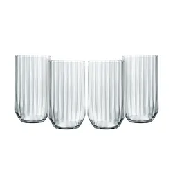 Spiegelau Longdrinkgläser 4er Set Linear , transparent/klar , Glas