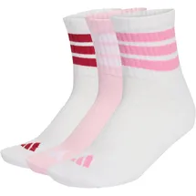 adidas 3er Pack Cushioned Sportswear Mid Cut Socken White/Clear Pink/Active Maroon 46-48