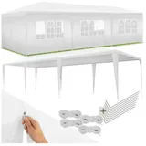 Tectake Pavillon Miramas 9 x 3 m inkl. 8 Seitenteile Weiß
