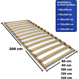 Coemo Lattenrost FIX mit 13 Federleisten - nicht verstellbar - 80 x 200 cm