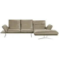 KOINOR Ecksofa Echtlederbezug Francis , braun , Maße (cm): B: 164 H: 93 T: 92