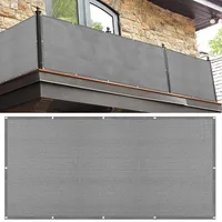 Balkon Sichtschutz Ohne Bohren 30 x 500 cm Uv-Schutz, Windschutz Balkonumspannungen Balkonabdeckung mit Ösen Kabelbinder Und Kordel Sichtschutz für Balkon Terrasse, Hellgrau